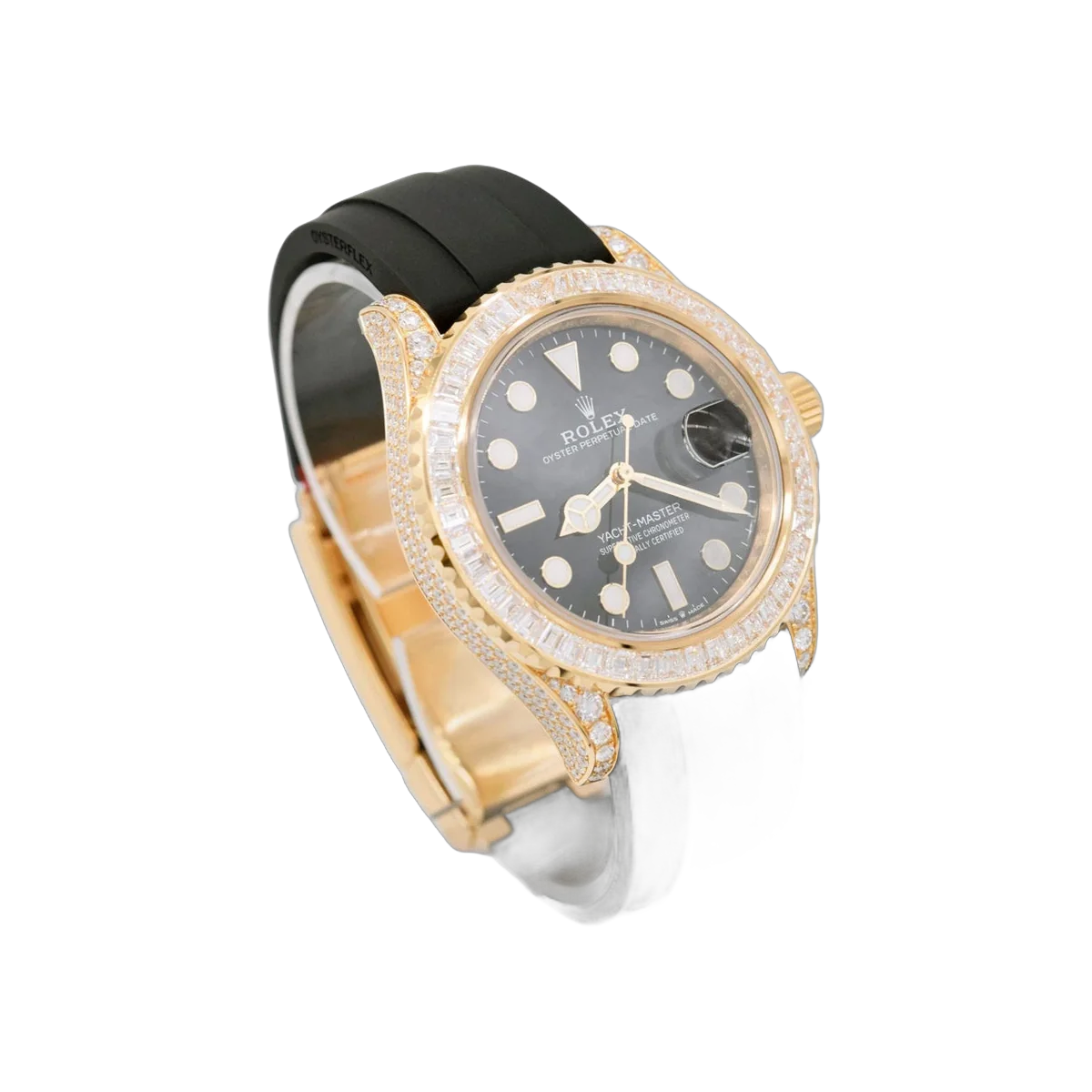 Rolex Yacht Master M226668TBR Yellow Gold Baguette Diamonds Bezel 42mm Black Dial Men's Watch – additional product photo 3