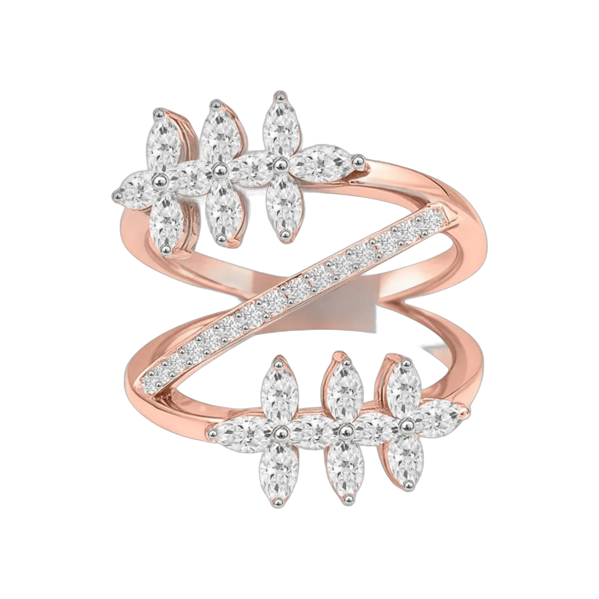 ROUND-MARQUISE RING-HRD-E-F/VS 1.12 CTS- A42R,Total Wt - 7.90gm