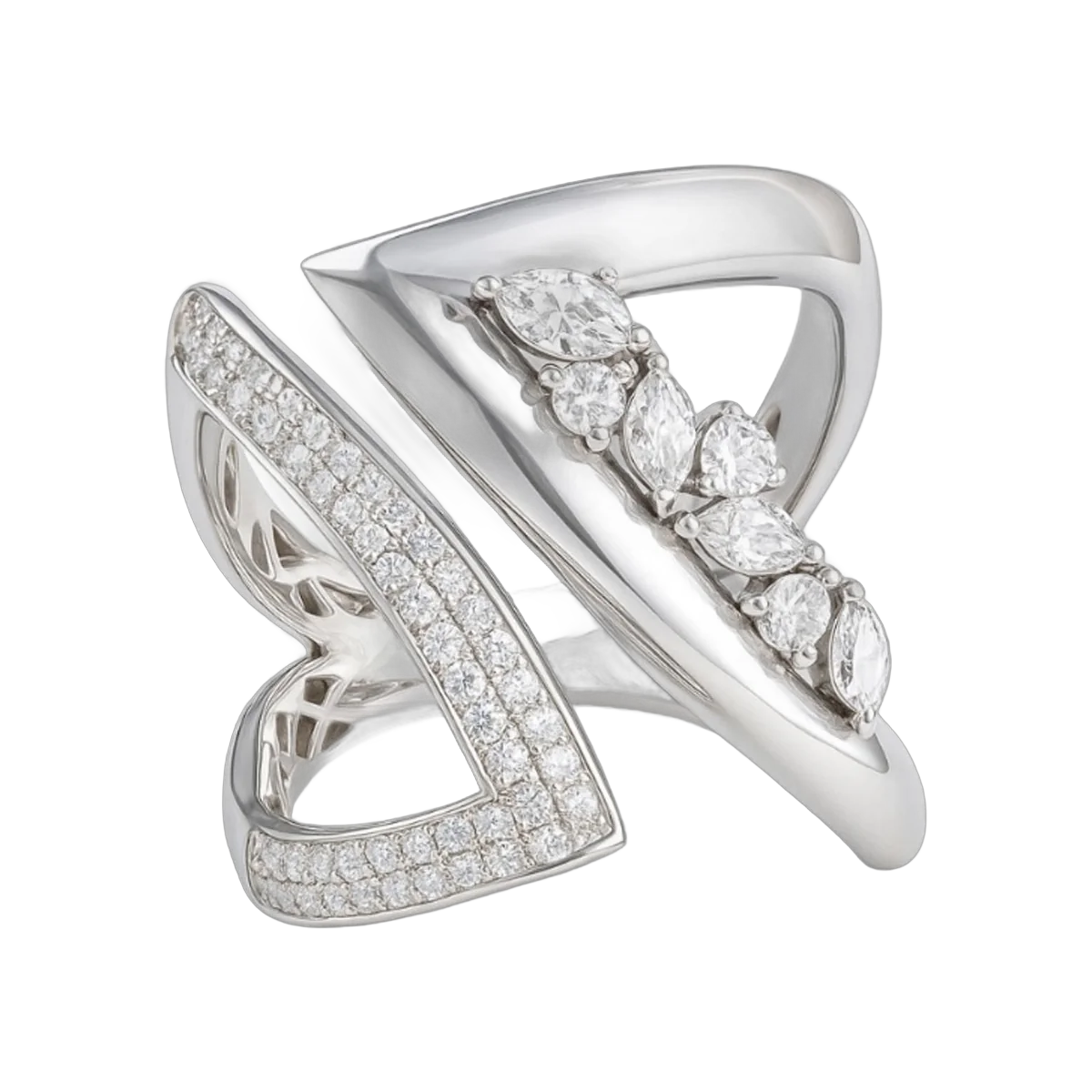 ROUND-MARQUISE RING-HRD-F-G/VS 0.77 CTS- A15R,Total Wt - 7.09gm