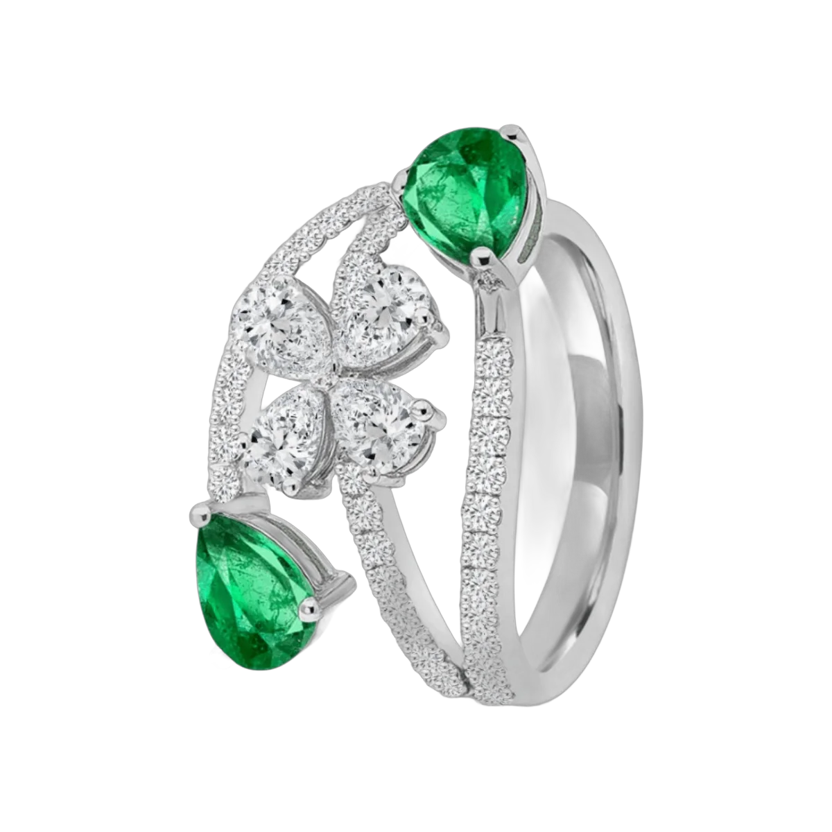 Round-Pear CS Ring - 2.16 CTS,HRD-F-G VS-SI,1044R,Total Weight - 5.52gm – additional product photo 2