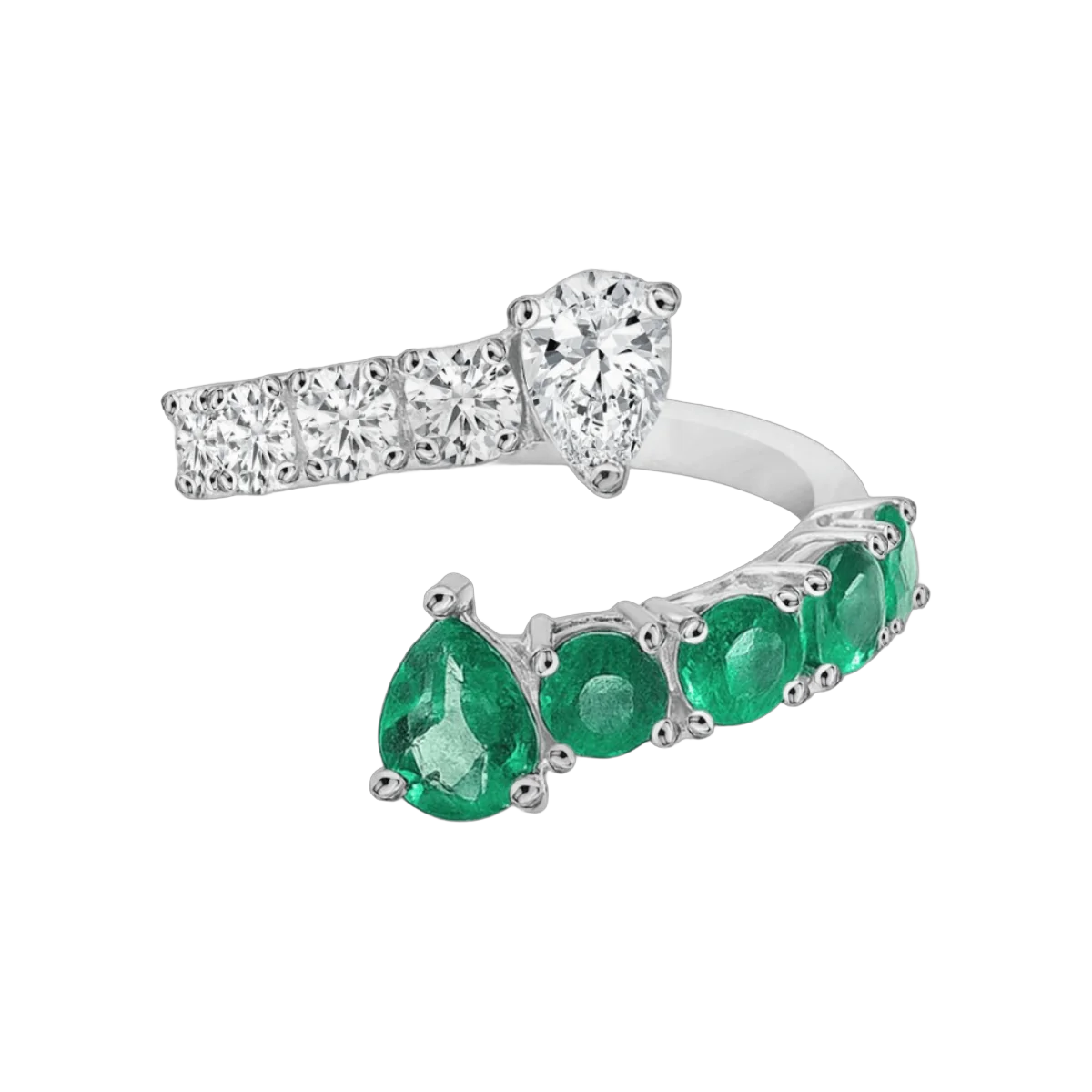Round-Pear CS Ring - 2.37 CTS,HRD-G-H VS-SI,1046R,Total Wt - 4.71gm