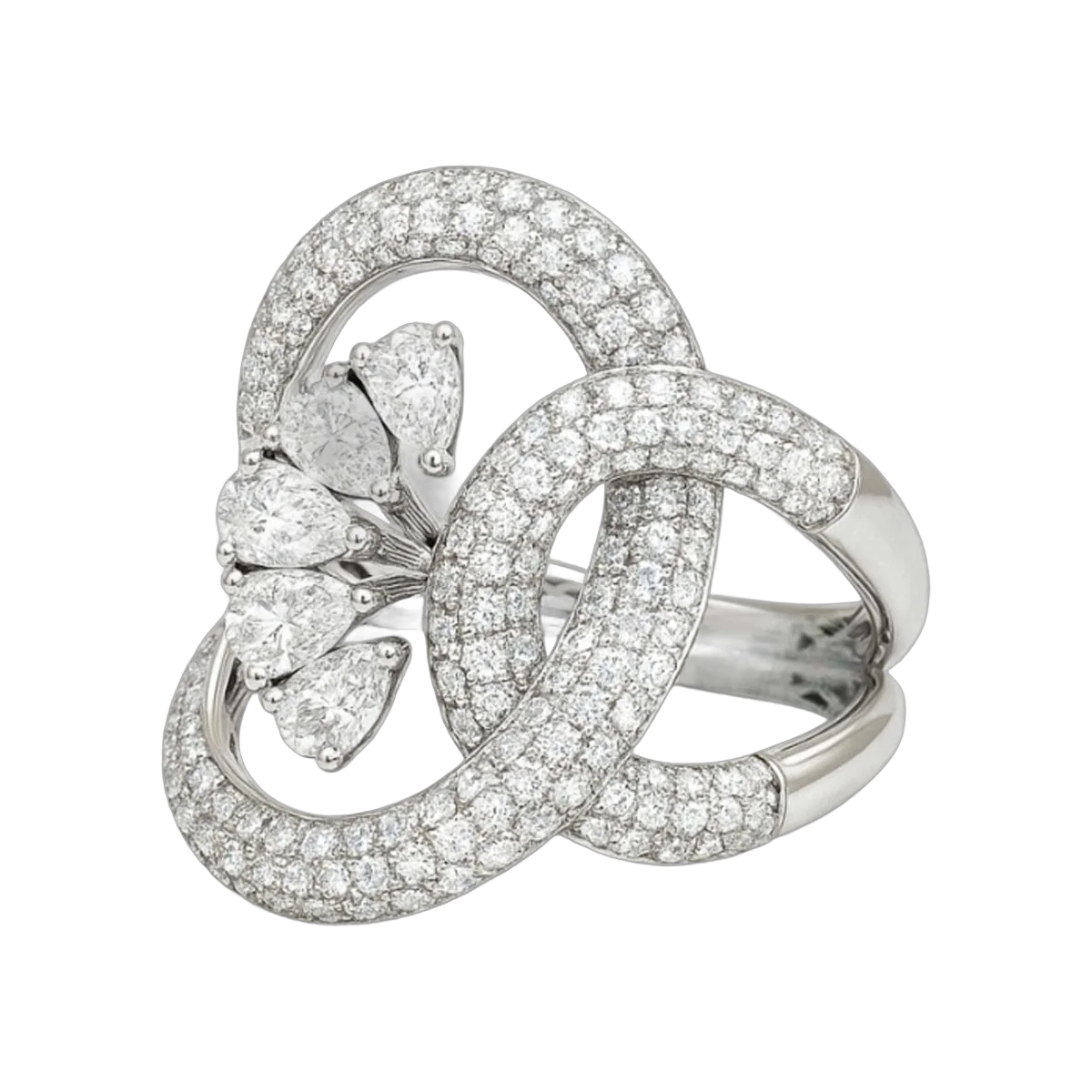ROUND-PEAR RING-HRD-F-G/VVS-VS 1.76 CTS- A31R,Total Wt -6.52gm