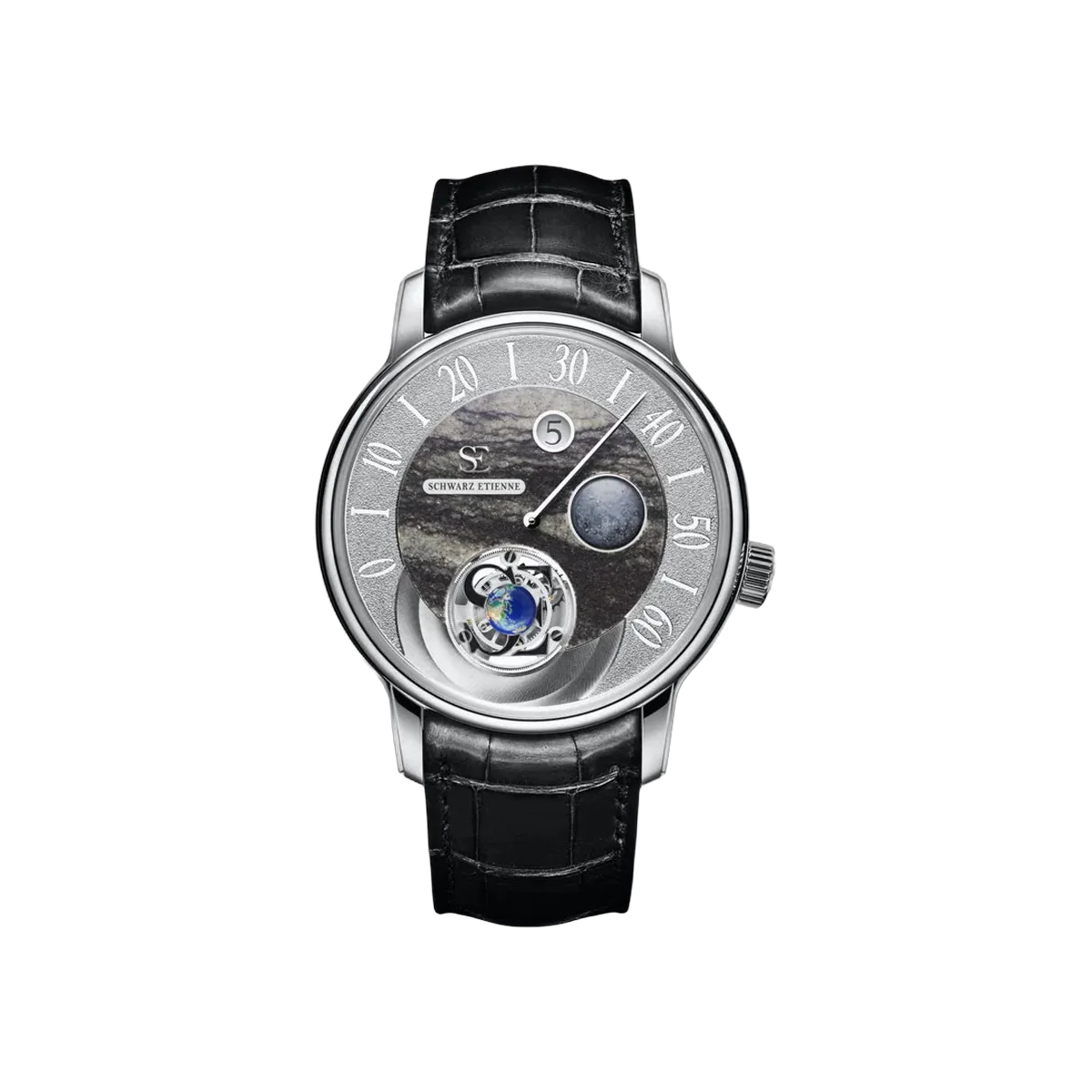 Schwarz Etienne Ode à la Semaine WCF20TJWEWG01AA Tourbillon White Gold 43mm Mercury Dial Men's Watch