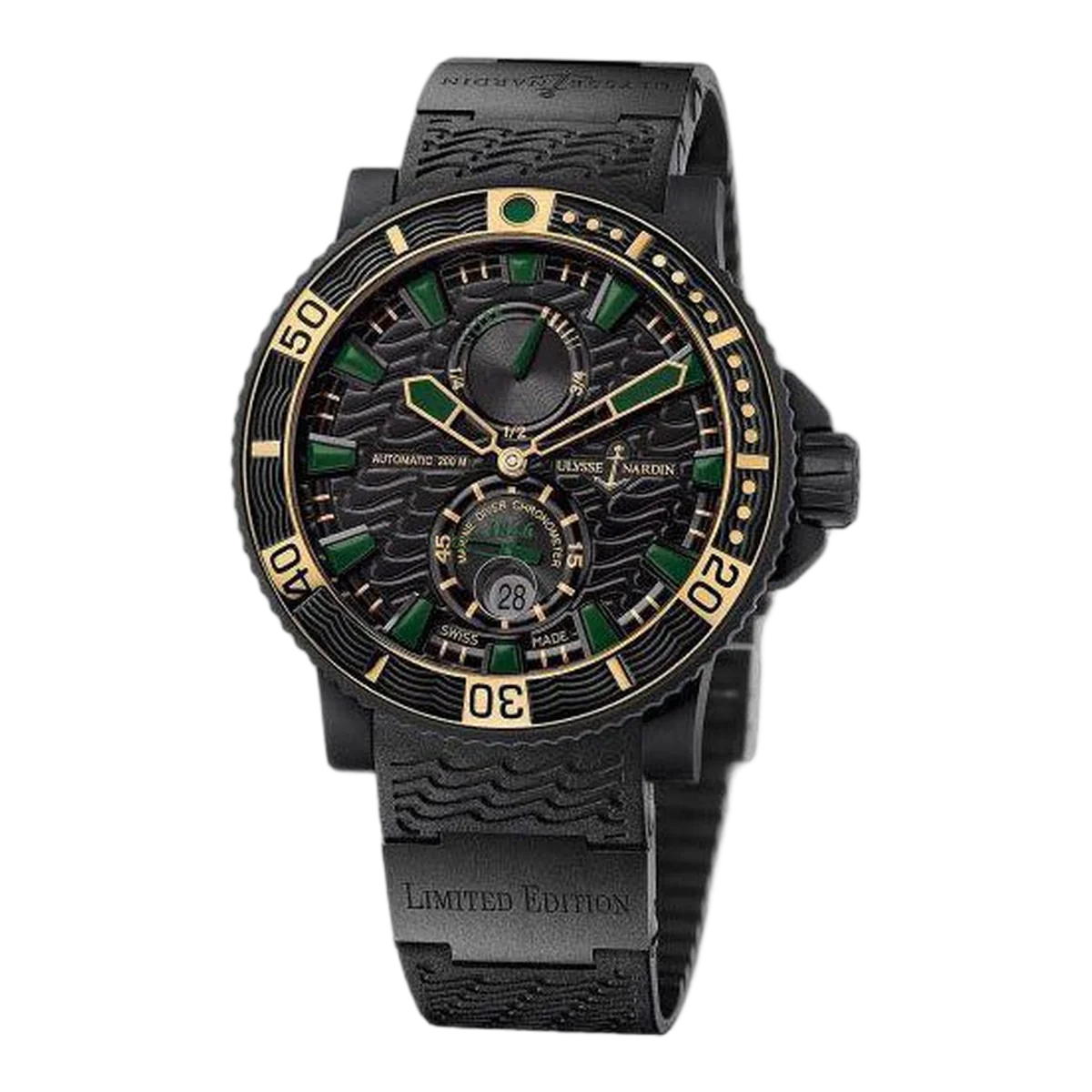 Ulysse Nardin Maxi Marine Diver Black Sea 45.8Mm Rubber Clad Stainless Steel Men's Watch