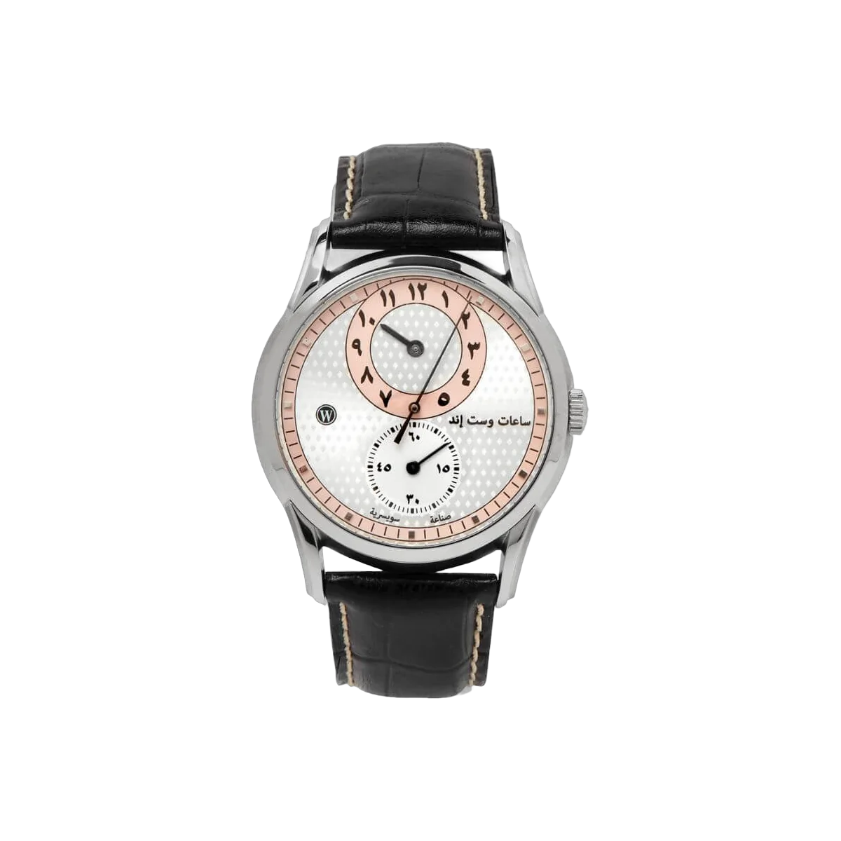West End Watch Co. 6873.10.3361BLK Arabic Pink &amp; Silver Dial 37mm